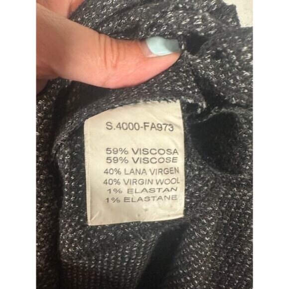 Isabel De Pedro Gray Virgin Wool Blend Asymmetrical Long Maxi Skirt Women Sz 4 - Picture 11 of 11